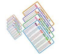 TOYANDONA 8 Piezas Tarjetas de Matemáticas Ayuda a Aprender y Confianza Tablas de Multiplicar y, Material PVC Resistente, Adecuado para Escuela y Preescolar