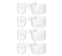 TOYANDONA 8 Platos de Alimentación para Acuarios de Acrílico Transparente con Ventosa Comedero para Camarones y Peces Betta Tazas Redondas y Ovaladas 8 Piezas Soporte para Plantas