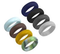 TOYANDONA 8piezas Anillos De Silicona Flexibles y Transpirables Para Hombre Para Deporte y Uso Diario Cómodos y Seguros Para Piel Sensible Para Actividades Al Aire