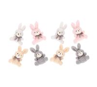 TOYANDONA 8piezas Llavero De Conejo De Peluche Suave Lazo Adorno Encantador para Bolsos y Claves para Decoraciones De Pascua y Eventos Festivos