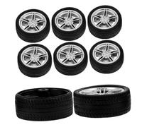 TOYANDONA 8piezas Ruedas De Goma para Montaje De Coches Modelo Educativo Orificio Accesorios para Juguetes Infantiles Mejora Habilidades Motoras y Creatividad