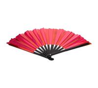TOYANDONA Abanico Plegable de Mano Grande Rojo Abanico de Danza Chino Varillas de Bambú y PVC Multicolor para Bodas Fiestas y Actuaciones Escenario