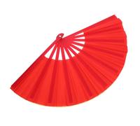 TOYANDONA Abanico Plegable Grande de Mano Portátil para Baile Tai Chi Diseño Bicolor Rojo y Dorado y Resistente para Fiestas y Actuaciones