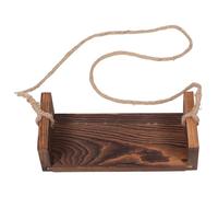 TOYANDONA Accesorios de macramé hechos a mano para fotografía de recién nacidos - Columpio para bebé - Accesorios de madera para sesión de fotos de recién nacidos - Color café - 30 x 13 x 10 cm