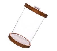 TOYANDONA Acuario LED de Pequeño con Base de Madera Sólida y Tapa Tanque Decorativo para Peces y Camarones Diseño Elegante y Duradero para Doméstico