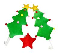 TOYANDONA Adorno Navideño para Coche Cuernos de Reno en Tela Flexible Color Verde Decoración para Árbol de Navidad de Vehículos Accesorio Navideño para Automóviles y Camiones