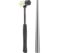 TOYANDONA Ajustador de Anillos Portátil Varilla de Mandril de Reparación y Martillo de Goma para Joyería DIY Herramienta Ligera para Modificar Talla de Anillos Kit Práctico para