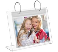 TOYANDONA Álbum de fotos de acrílico para mesa con diseño de calendario plegable, marco de fotos transparente para salón y dormitorio, adecuado para fotos para visualización decorativa de fotos