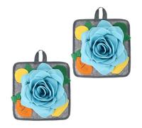 TOYANDONA Alfombrilla Olfativa para Conejos 2 Piezas de Vellón Polar Azul, Tapete de Alimentación Lenta y Entrenamiento para Mascotas, Juguete de Inteligencia para Estimular el Sentido