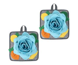 TOYANDONA Alfombrilla Olfativa para Conejos 2 Piezas de Vellón Polar Azul, Tapete de Alimentación Lenta y Entrenamiento para Mascotas, Juguete de Inteligencia para Estimular el Sentido