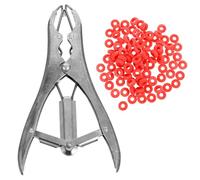 TOYANDONA Alicates Castradores para Ganado Acero Inoxidable Duradero sin Sangre Herramienta Ligera para Cerdos Ovejas y Bovinos Incluye Anillos Elásticos Resistentes