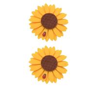 TOYANDONA Alzapaños y de Girasol Diseño para Magnéticos Cortinas 2 Piezas, Sujeción Fácil Material de Tela Magnética para del Hogar