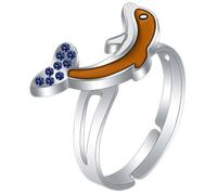 TOYANDONA Anillo Ajustable de Emoción con Cambio de Color Anillo de Humor Sensible para Mujer y Diseño de Delfín Azul Elegante Aleación Ligera y Duradera