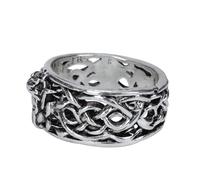 TOYANDONA Anillo de Dedo Elegante para Hombre, Diseño Vikingo de Vintage, Plata Piel Agradable, Joyería Masculina para Uso Diario y Eventos