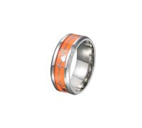 TOYANDONA Anillo de Pareja Luminoso Diseño de Electrocardiograma, Acero Inoxidable, 7, para Fiesta y Reuniones sociales