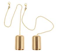 TOYANDONA Apagavelas de Latón Dorado Pequeño 2 Piezas, Extintor de Llama en Forma de Campana con Cadena para Velas Aromáticas Frasco, Accesorio Decorativo Vintage Seguro y Funcional