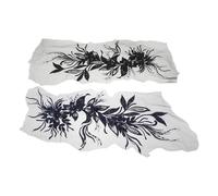 TOYANDONA Apliques de Encaje Bordados 3D para Coser Parches con Diseño Floral Negro y Azul Marino 2 Piezas para Vestidos de Novia y Decoración Artesanal