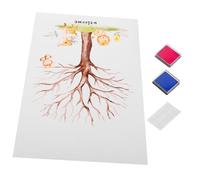 TOYANDONA Árbol de Huellas Dactilares para Fiesta Revelación Género Kit Completo con Bloc Notas Shower y Libro Firmas Bautizo Niña Decoración Creativa para Shower Recuerdo Fácil de Usar