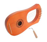 TOYANDONA Arpa de Lira Pequeña de 7 Cuerdas Portátil de Madera Clásica, Instrumento Musical para Principiantes y Adultos, Arpa de Mano Sonido Cálido para Educación y Música Clásica