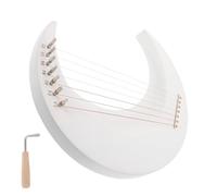 TOYANDONA Arpa Lira Lunar de Cuerdas Instrumento de Madera con Llave de Afinación Arpa Lira para Principiantes Practicar Casa o Viajes
