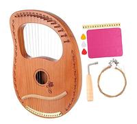 TOYANDONA Arpa Lira Portátil De Cuerdas Madera Natural Instrumento Musical Práctico Para Principiantes y Amantes Música Para Regalos Familiares y Niño Niña
