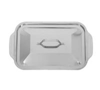 TOYANDONA Bandeja para asar: Sartén de acero inoxidable para asar pescado con tapa - Bandeja rectangular profunda para - Placa multifuncional para, hornear y servir