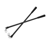 TOYANDONA Barra para Cortinas de Fibra de Vidrio Negra 30.5cm con Ganchos para Sala y Hotel 2 Piezas Diseño Minimalista Seguro y Versátil