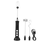 TOYANDONA Batidor Eléctrico Portátil Recargable Espumador de Leche Mini con Base de Carga Velocidades Ajustables para y Batir Bebidas Diseño Compacto Negro