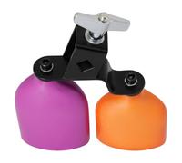 TOYANDONA Bloque de Cencerro Bicolor para Batería Mediano, Accesorio de Percusión Tonos Altos y Bajos en Madera, Color Púrpura y Naranja, Adecuado para Instrumentos Musicales y Juegos