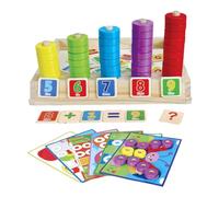 TOYANDONA Bloques de Madera Educativos con Rompecabezas Matemático Multifuncional para Construcción y Aprendizaje de Números Juguete Didáctico Montessori para Desarrollo Creativo y Trabajo