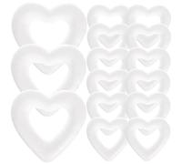 TOYANDONA Bolas de Espuma Forma de Corazón 6 CM 50 Unidades para Manualidades DIY Decoración de Fiesta Boda Modelo Artesanal Balones Blancas para Arte Creativo