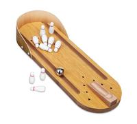 TOYANDONA Bolos Mini de Madera Compacto para Adultos Portátil para Mesa Juego Familiar Interior Seguro y Duradero para Fiestas y Entretenimiento