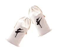 TOYANDONA Bolsa Ballet de Pelusa Cordón para Guardar Zapatillas de Punta, Adecuado para Clases de Baile, Paquete de 2 Unidades en Color Blanco