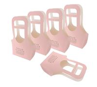 TOYANDONA Bolsa de Papel Kraft Rosa para Ramo de Flores con Asa, Tamaño Grande, 5 Unidades, Bolsa Decorativa para Embalaje de Flores en Día Madre, Bodas y Celebraciones