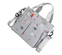TOYANDONA Bolsa para Pañales Grande para Ñiño, Organizador Multiusos Compartimentos Separados para Biberones y Accesorios, Mochila Maternidad Gris para Guardería y Cochecito