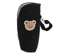 TOYANDONA Bolsa Térmica para Biberones de Viaje 100% Algodón con Aislamiento de Película de Aluminio, Color Negro, Bolsa Portátil para Mantener la Leche Caliente y Protegida contra Humedad,