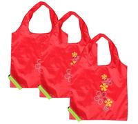 TOYANDONA Bolsas De Compras Reutilizables Plegables 3 Piezas Tamaño Compacto Poliéster Resistente Estilo Fresa para Mujer Uso Diario Supermercado Almacenamiento Ecológico