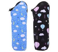 TOYANDONA Bolsas Térmicas para Biberones de 2 Piezas Mediano Aislamiento Portátil Azul Diseño Globos y Nubes Bolsa Aislante para Cochecito y Exterior