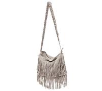 TOYANDONA Bolso de Hombro para Mujer Gris de Poliéster con Borlas Ajustable Estilo Bandolera Versátil para Viaje y Uso Diario Elegante y Literario