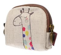 TOYANDONA Bolso Pequeño de Lino Estampado de Jirafa para Guardar Monedas y Llaves, Diseño Cremallera para Acceso Rápido y Almacenamiento Seguro