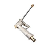 TOYANDONA Boquilla de Riego de Jardín de Metal Completa con Nozzle y Alta Presión para Lavado de y Multiusos Plata