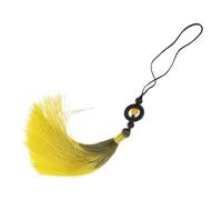 TOYANDONA Borla Tradicional China para Espada de Taichi, Par de Borlas Amarillas de Poliéster, Decoración Artesanal Colgante, Accesorio para Artes Marciales, Estilo Chino, Uso en Práctica