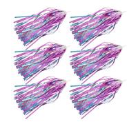 TOYANDONA Borlas Decorativas para Manillar de Scooter y Bicicleta Infantiles 6 Piezas en Color Azul y Rosa Holográfico Accesorios Resistentes para Triciclos y Bicicletas de Adecuado