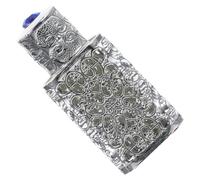 TOYANDONA Botella de Decorativa 3 Ml de Aleación Metálica Plateada Diseño Calado Vintage para Aceites Esenciales y Fragancias de Oriente Medio Frasco Pequeño para y Almacenamiento