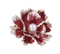 TOYANDONA Broche de Aleación Diseño de Flores Chinas y Peonía en Capas, Gotas de Aceite, Color Rojo, para Eventos Casuales y Ocasiones Obsequios