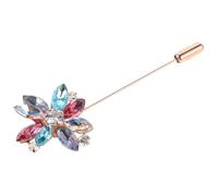 TOYANDONA Broche de Flor Metálico Circonita Broche de Bufanda para Mujer en Rosa Dorado Accesorio Floral para Abrigos Suéteres y Chales Joyería Elegante y Versátil para Regalos y