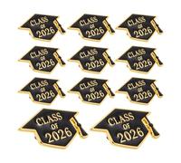 TOYANDONA Broche de Graduación 2026 Birrete Negro, Set de 12 Pins de Solapa para Maestros y Estudiantes, Accesorio Decorativo para Ropa, Mochilas y Chaquetas en Fiestas y Ceremonias