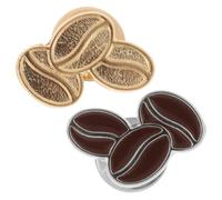 TOYANDONA Broche De Grano De Café De Dibujos Animados Decorativo, Metal Resistente, Clip Para Suéter y Cárdigan, Accesorio Femenino Para Ropa Casual, Paquete De 2 Piezas, Color Dorado