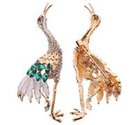 TOYANDONA Broche de Grulla de Aleación Perlas y Gemas de Imitación, Accesorio Delicado para Ropa y Sombreros, Adecuado para Uso Diario y Fiestas, Pack de 2 Piezas