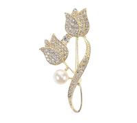 TOYANDONA Broche De Rosa Elegante y Lindo, Aleación De Zinc Dorada, Alfiler Seguro Para Mujer, Accesorio Versátil Para Traje, Vestido y Boda, Tamaño Pequeño